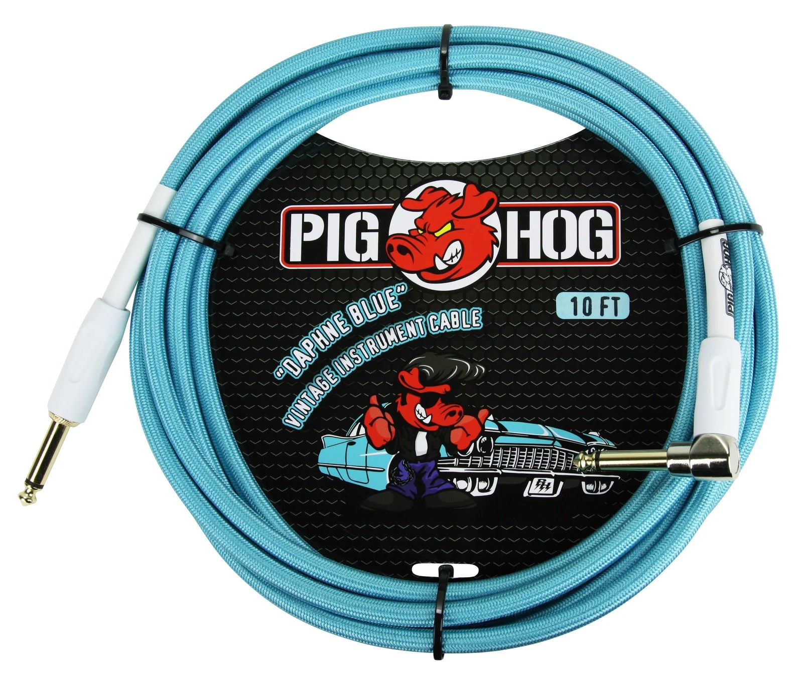 Pig Hog "Daphne Blue" Instrument Cable, 10ft. RA