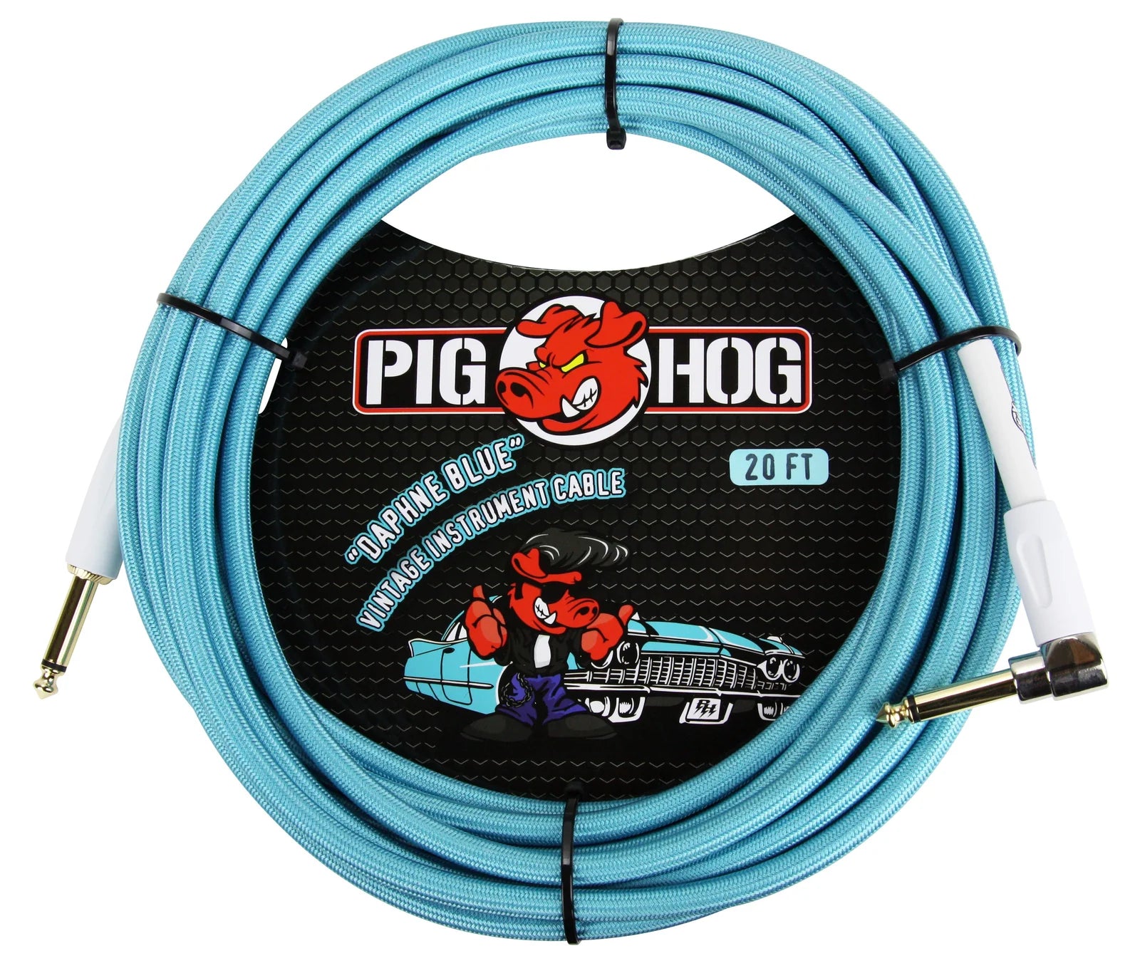 Pig Hog "Daphne Blue" Instrument Cable, 20ft. RA