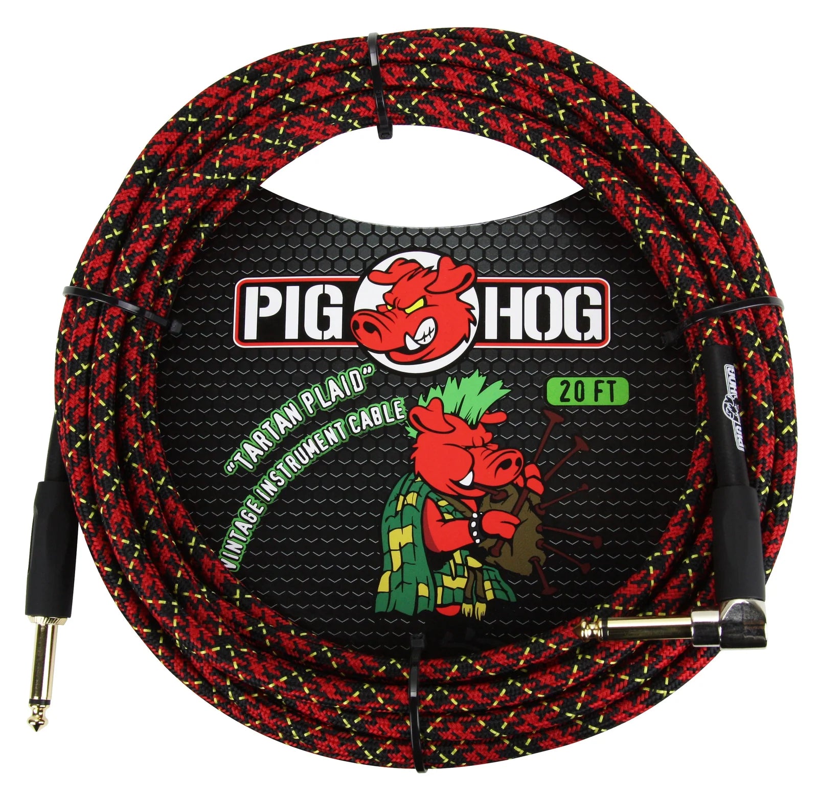 Pig Hog "Tartan Plaid" Instrument Cable, 20ft. RA