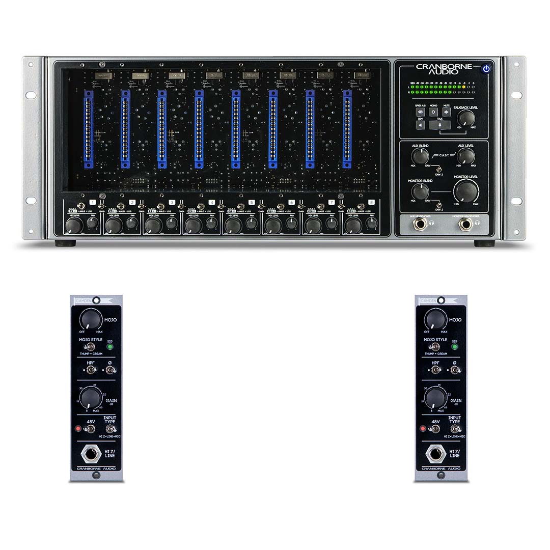 Cranborne Audio 500R8 USB Audio Interface & 8-Slot 500 Series Rack + 2 x Camden Mic Pre Modules - Bundle