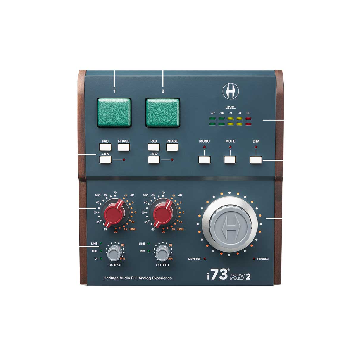 Heritage Audio I73 PRO 2 2-IN/4-OUT USB-C Audio Interface with 2 73 Preamps