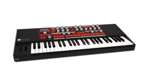 Melbourne Instruments Delia, 6-voice motorized morphing synth, bi-timbral, 49 keys.