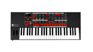 Melbourne Instruments Delia, 6-voice motorized morphing synth, bi-timbral, 49 keys.