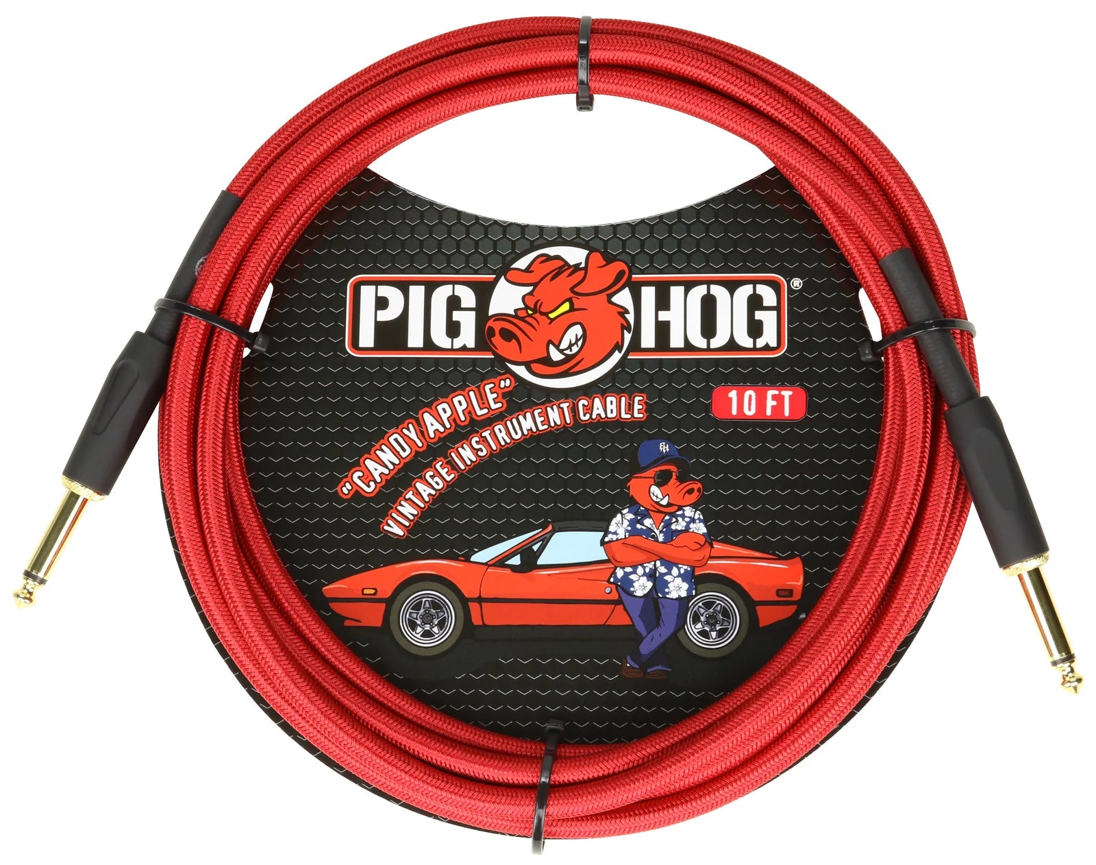 Pig Hog "Candy Apple Red" Instrument Cable, 10ft