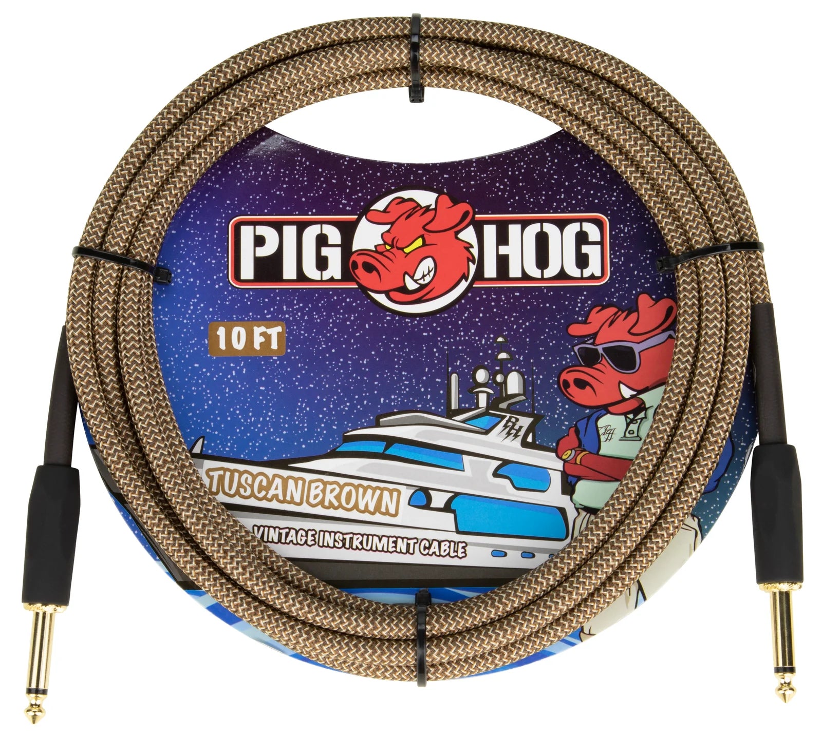 Pig Hog 10ft Tuscan Brown vintage instrument cable