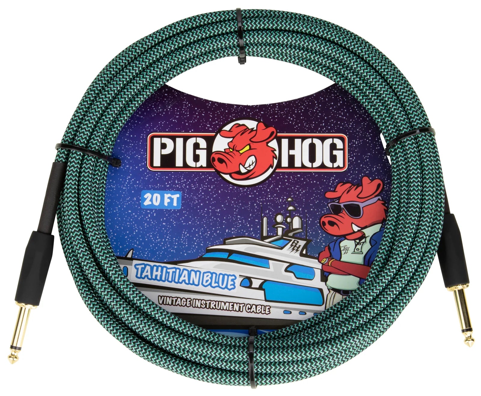 Pig Hog "Tahitian Blue" Instrument Cable, 20ft