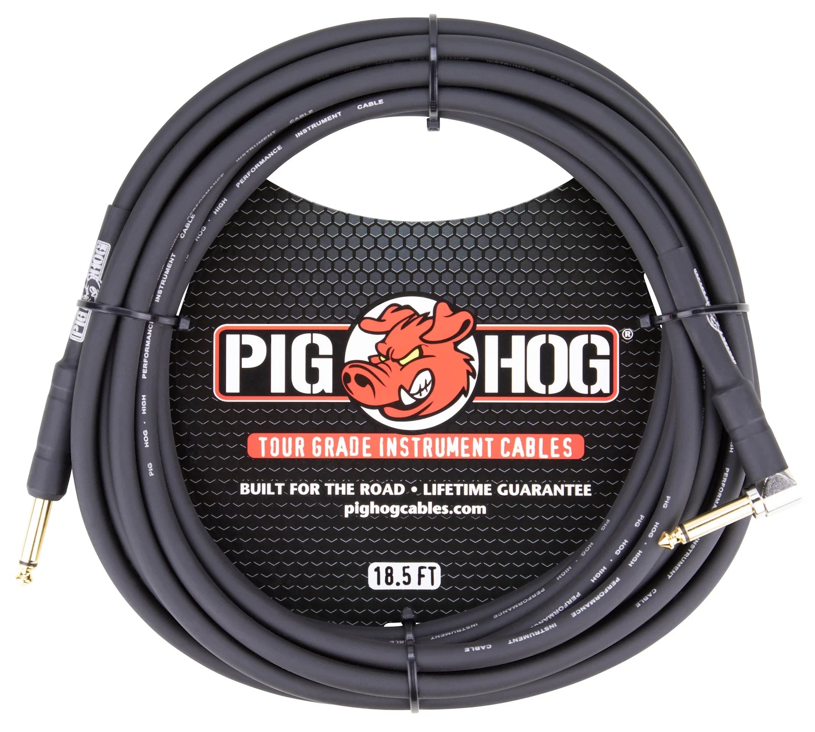 Pig Hog 18.5ft 1/4" - 1/4" Right Angle 8mm Inst. Cable