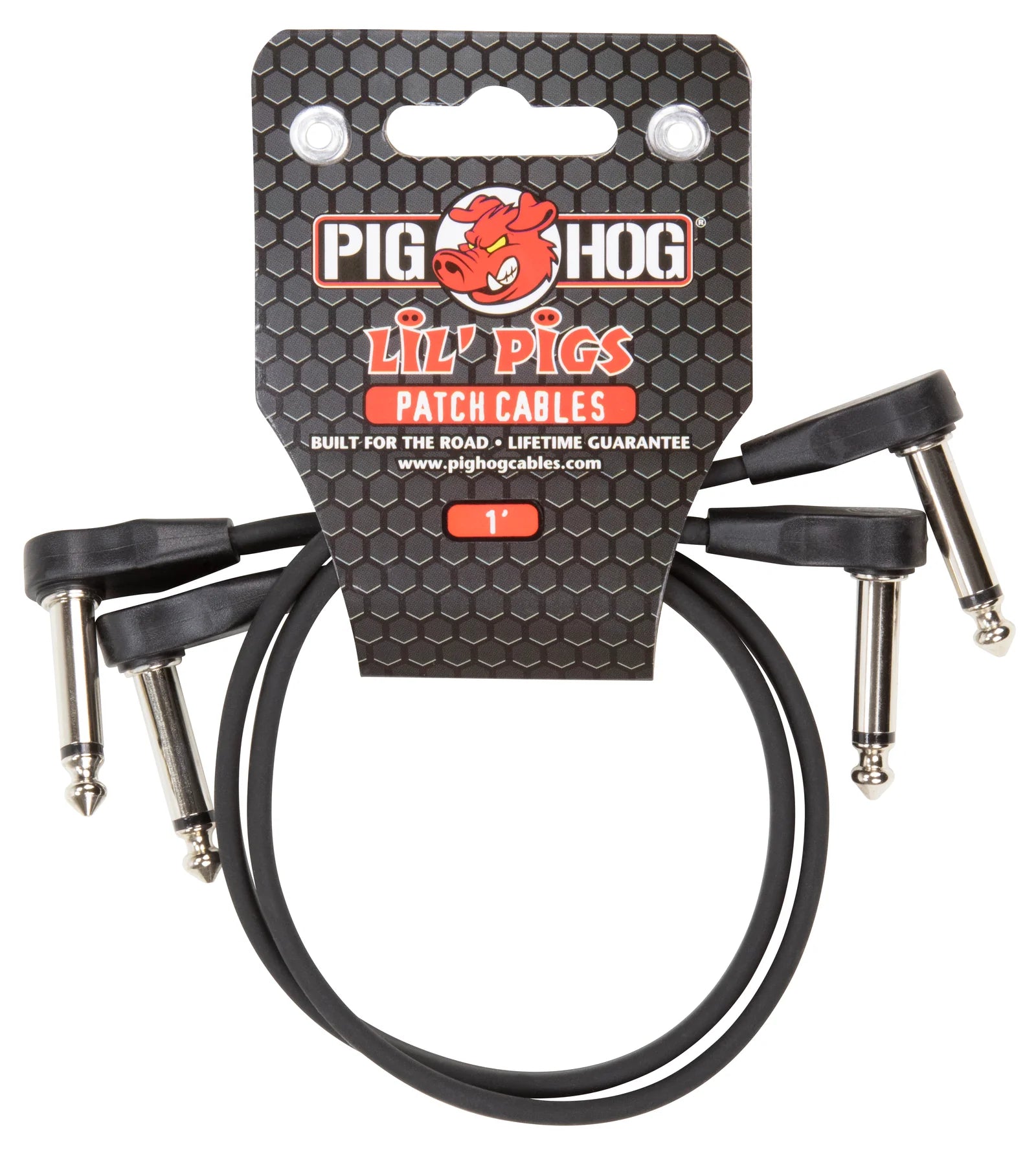 Pig Hog Lil' Pigs Low Profile 1ft patch cables, 2pk