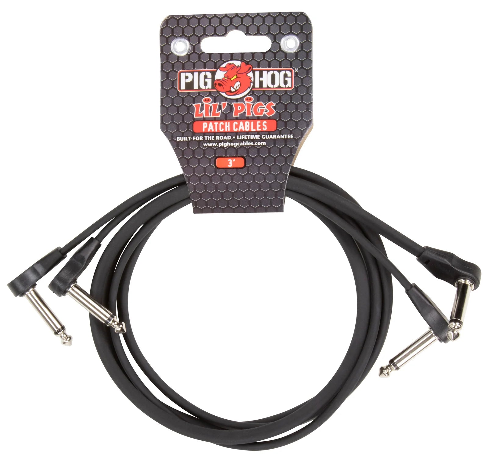 Pig Hog Lil' Pigs Low Profile 3ft patch cables, 2pk