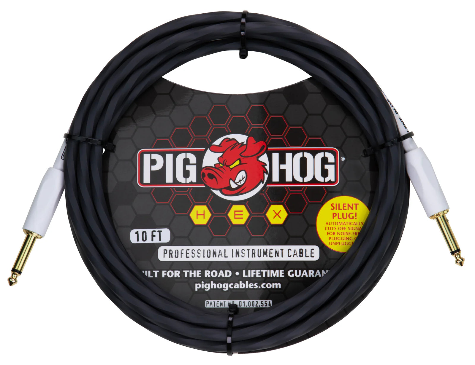 Pig Hog Hex Series Silent Cable 10 ft Grey