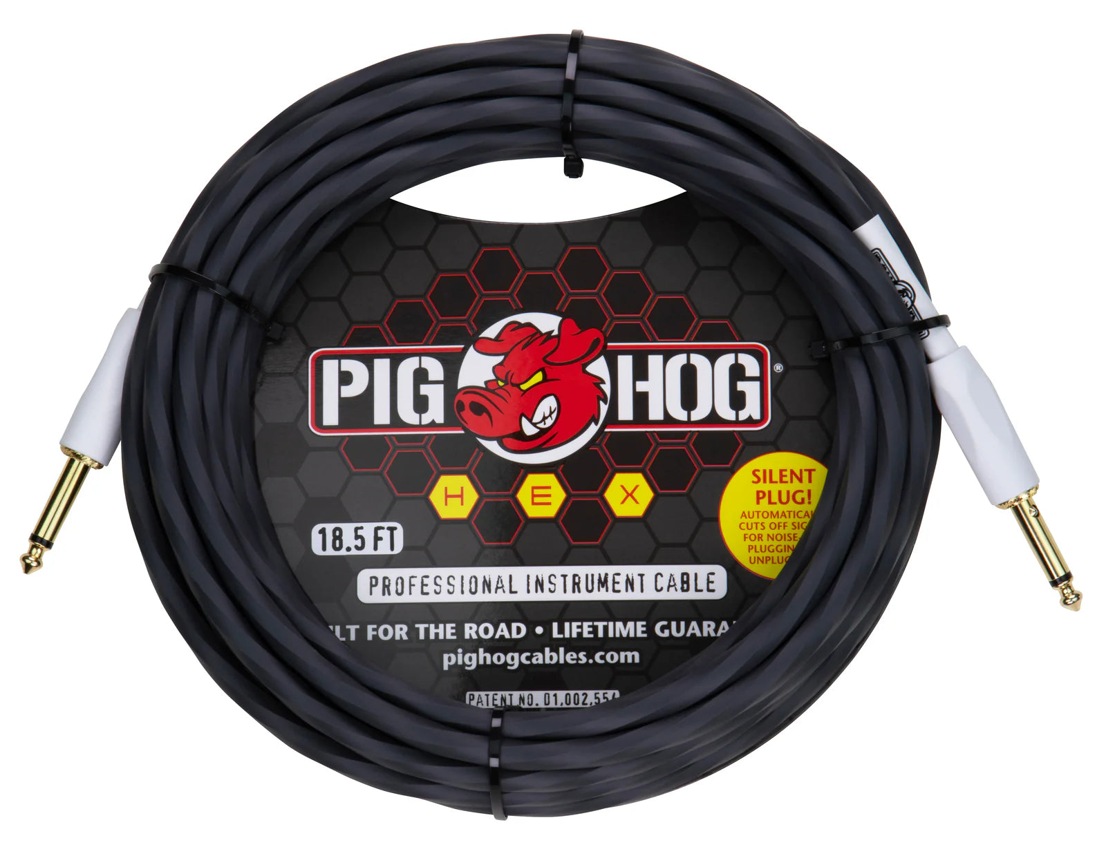 Pig Hog Hex Series Silent Cable 18.6 ft Grey