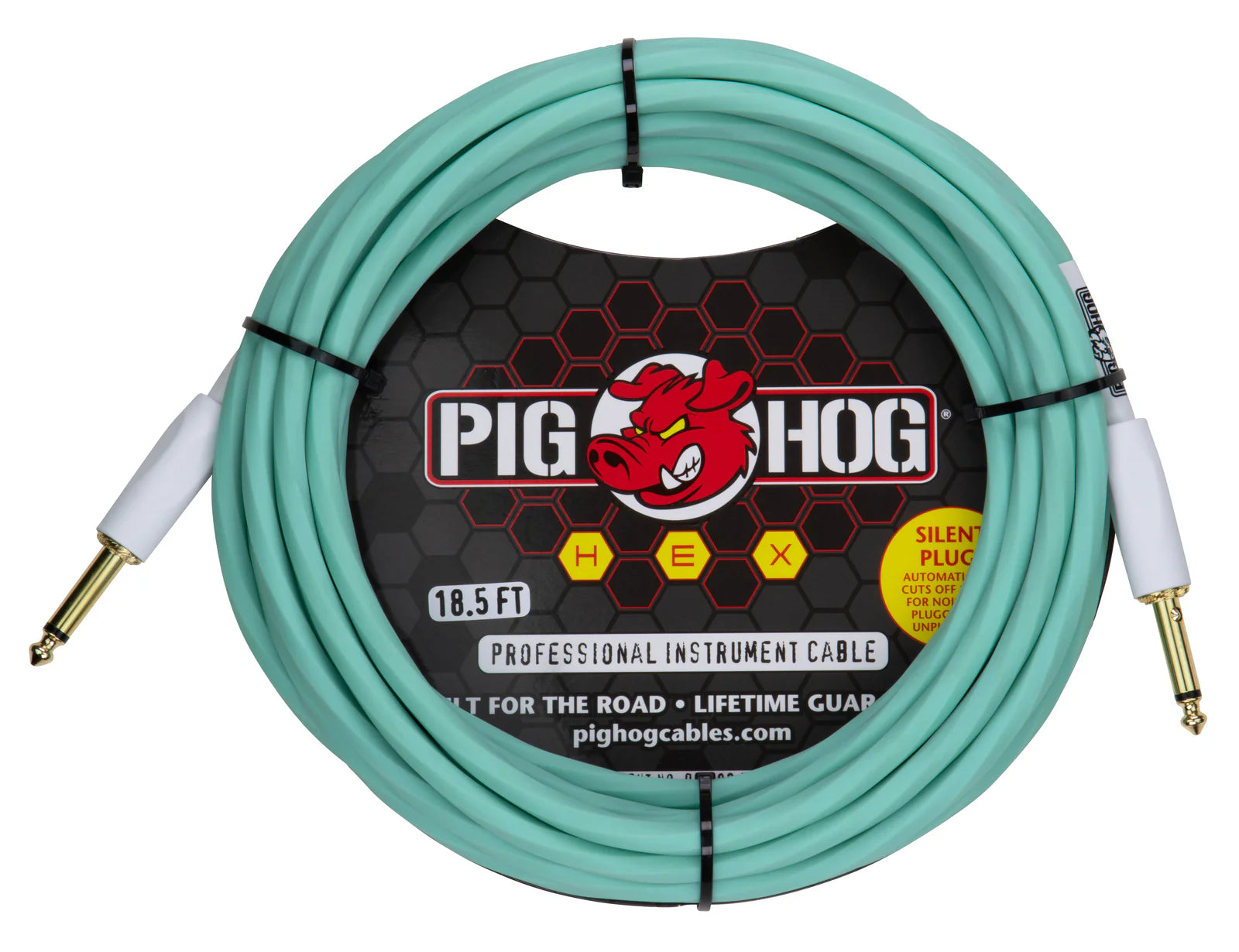 Pig Hog Hex Series Silent Cable 18.6 ft Seafoam Green