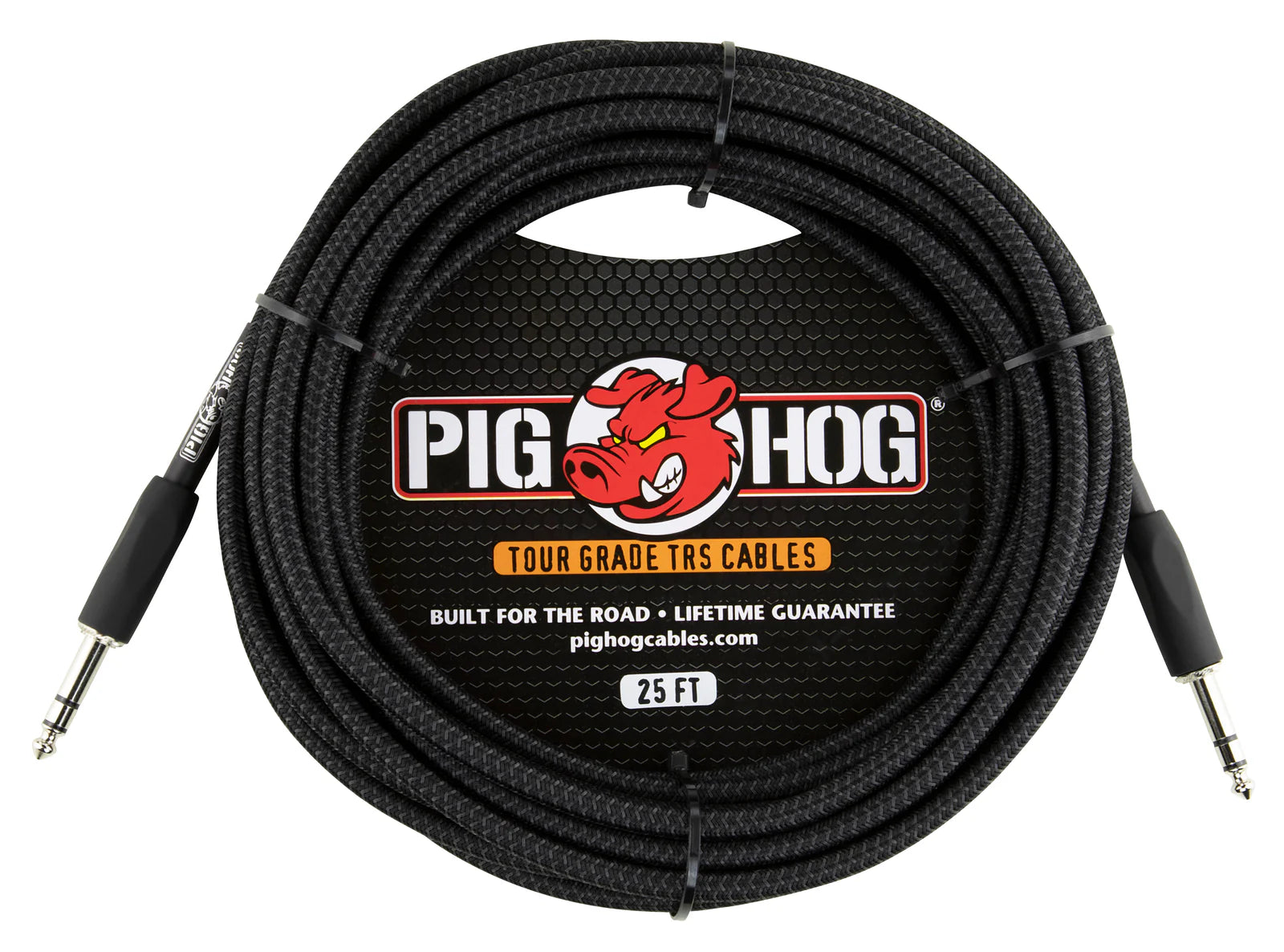 Pig Hog Vintage Series “Black Woven” TRS Cable, 25 ft