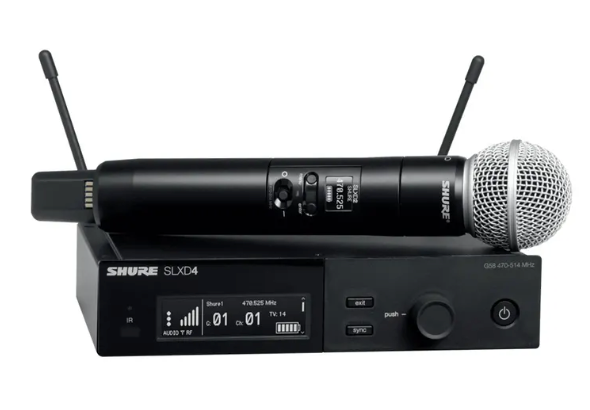 Shure Wireless Dig Handheld System SLXD2 Tx: Sm58 Mic: SLXD4 Rx Frequency L57 = 650 - 694Mhz