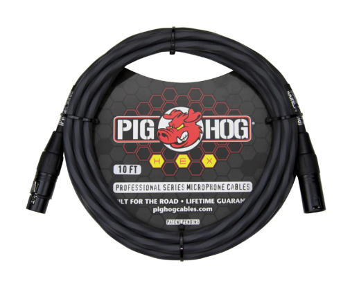 Pig Hog Hex Series Mic Cable, 10ft - Grey