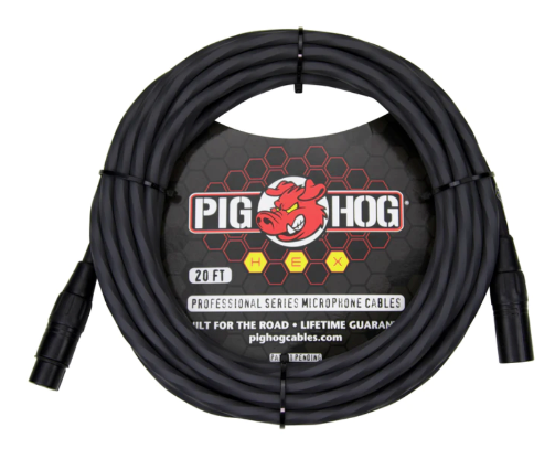 Pig Hog Hex Series Mic Cable, 20ft - Grey