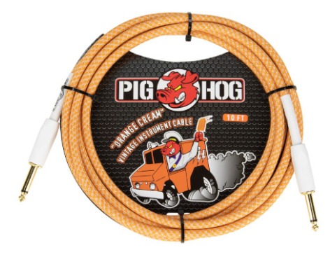 Pig Hog Orange Créme 2.0 Instrument Cable, 10ft