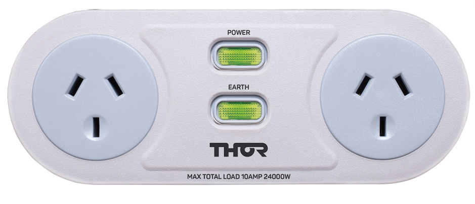 Thor Smart Filter Duo. Universal Filter and Surge Protector. 2 Outlets with 1 metre extension cord