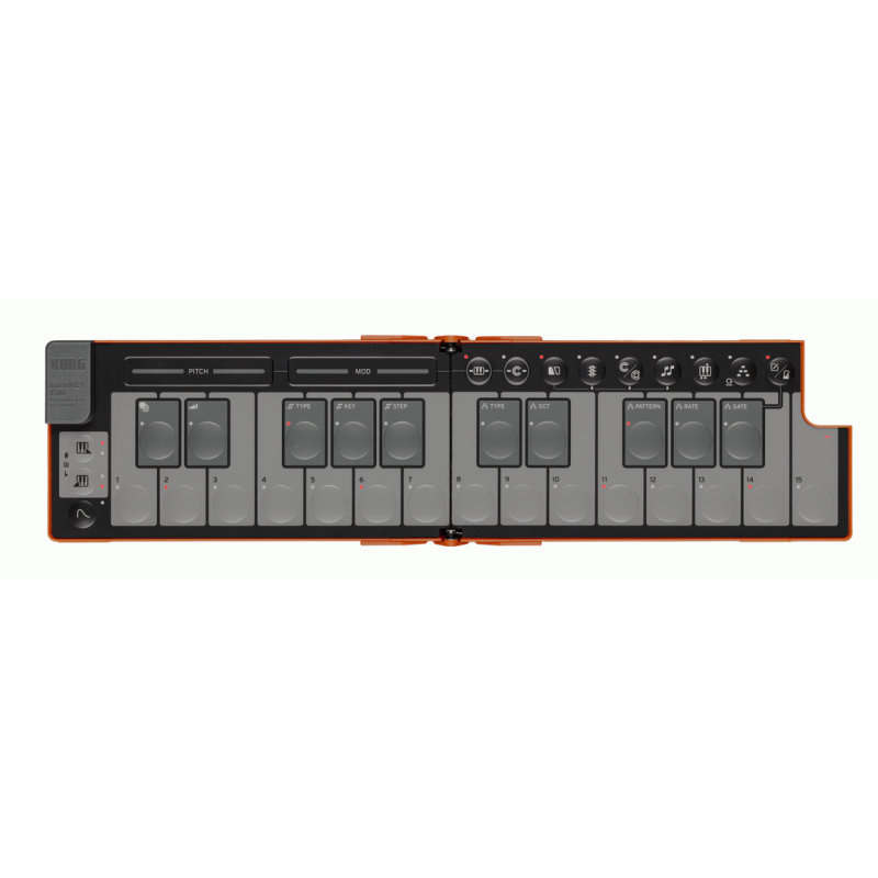 Korg NanoKey Fold 25 Key Foldable Midi Keyboard - Lava Orange