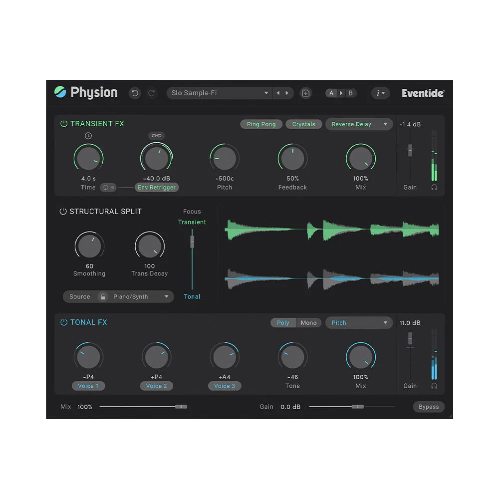 Eventide Physion MKII Advanced multi-effects plug-in with Transient/Tonal Splitting